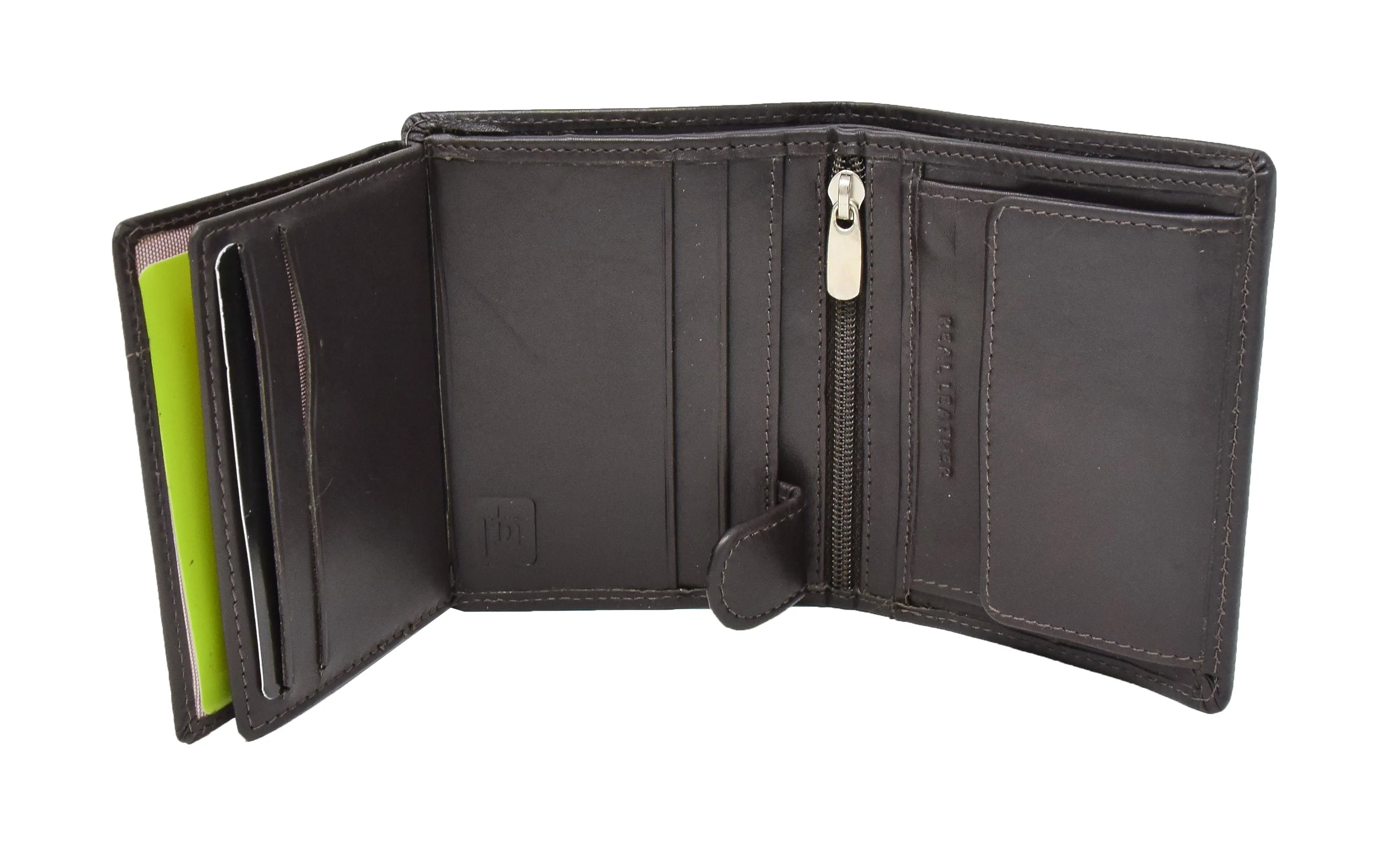 DR417 Men's Soft Leather Small Bifold Wallet Brown