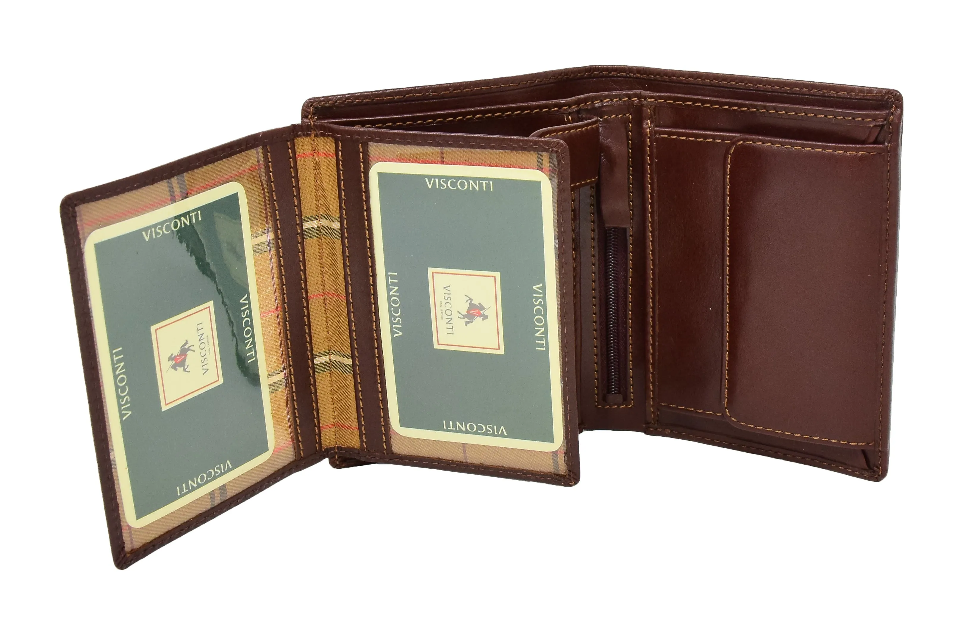 DR430 Men's Large Leather Bifold Wallet Brown