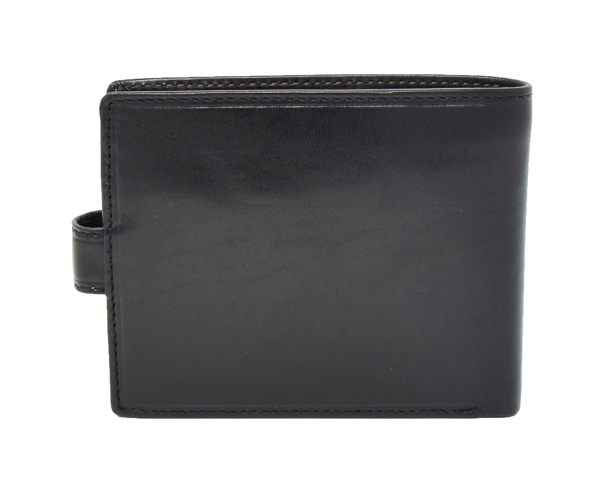 DR431 Men's Buckle Closure Leather Wallet Black