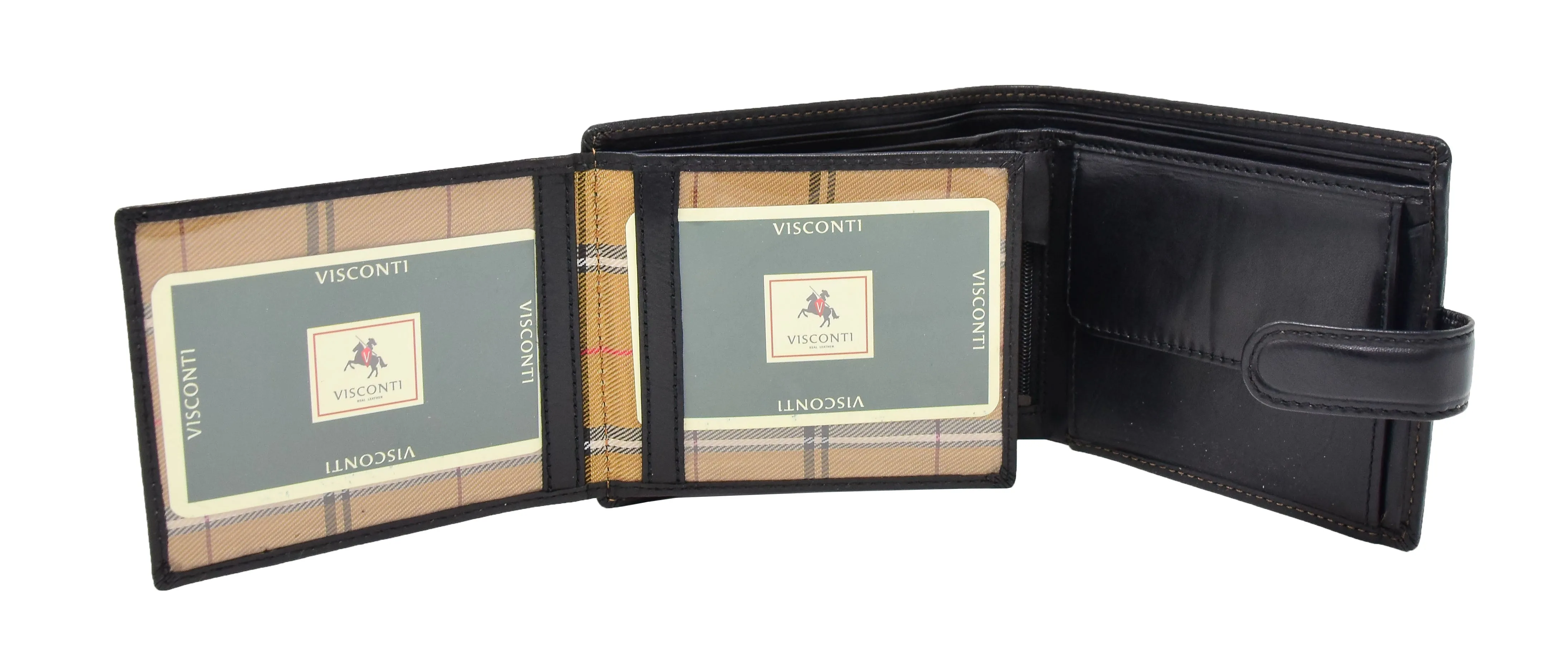 DR431 Men's Buckle Closure Leather Wallet Black