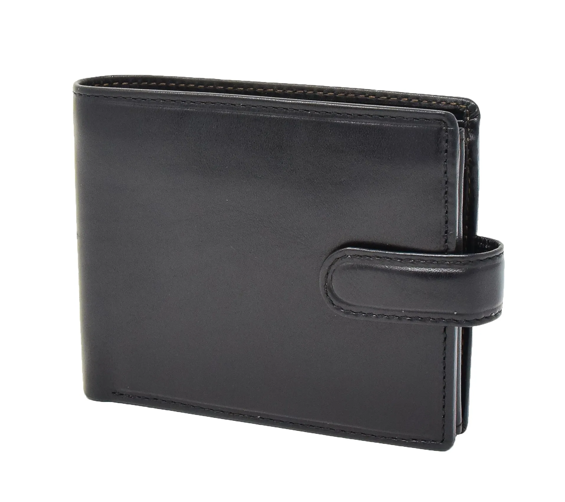 DR431 Men's Buckle Closure Leather Wallet Black