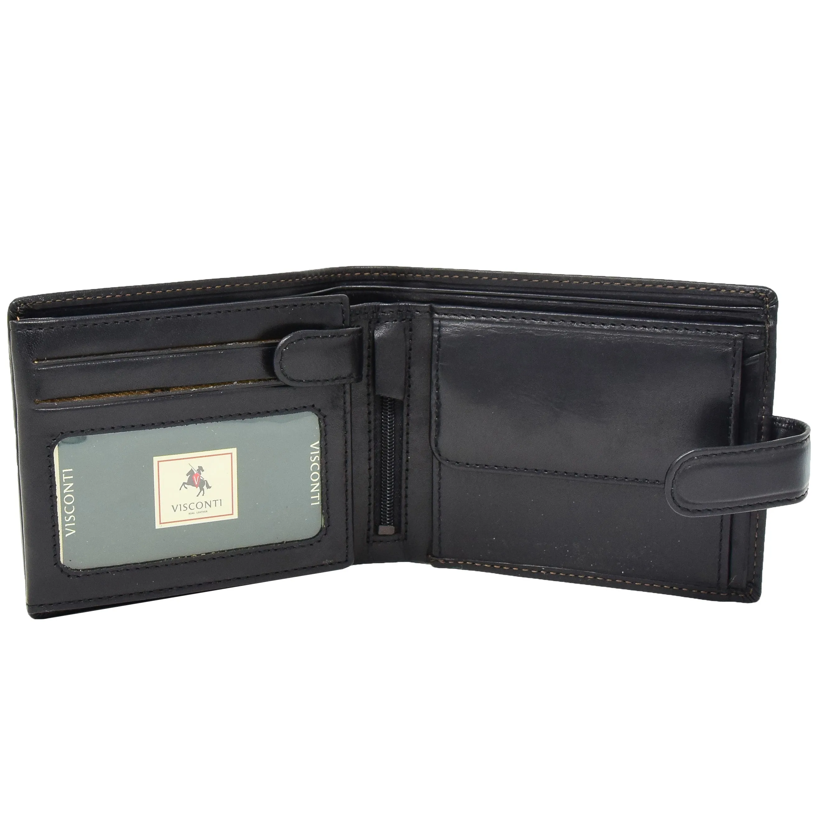 DR431 Men's Buckle Closure Leather Wallet Black