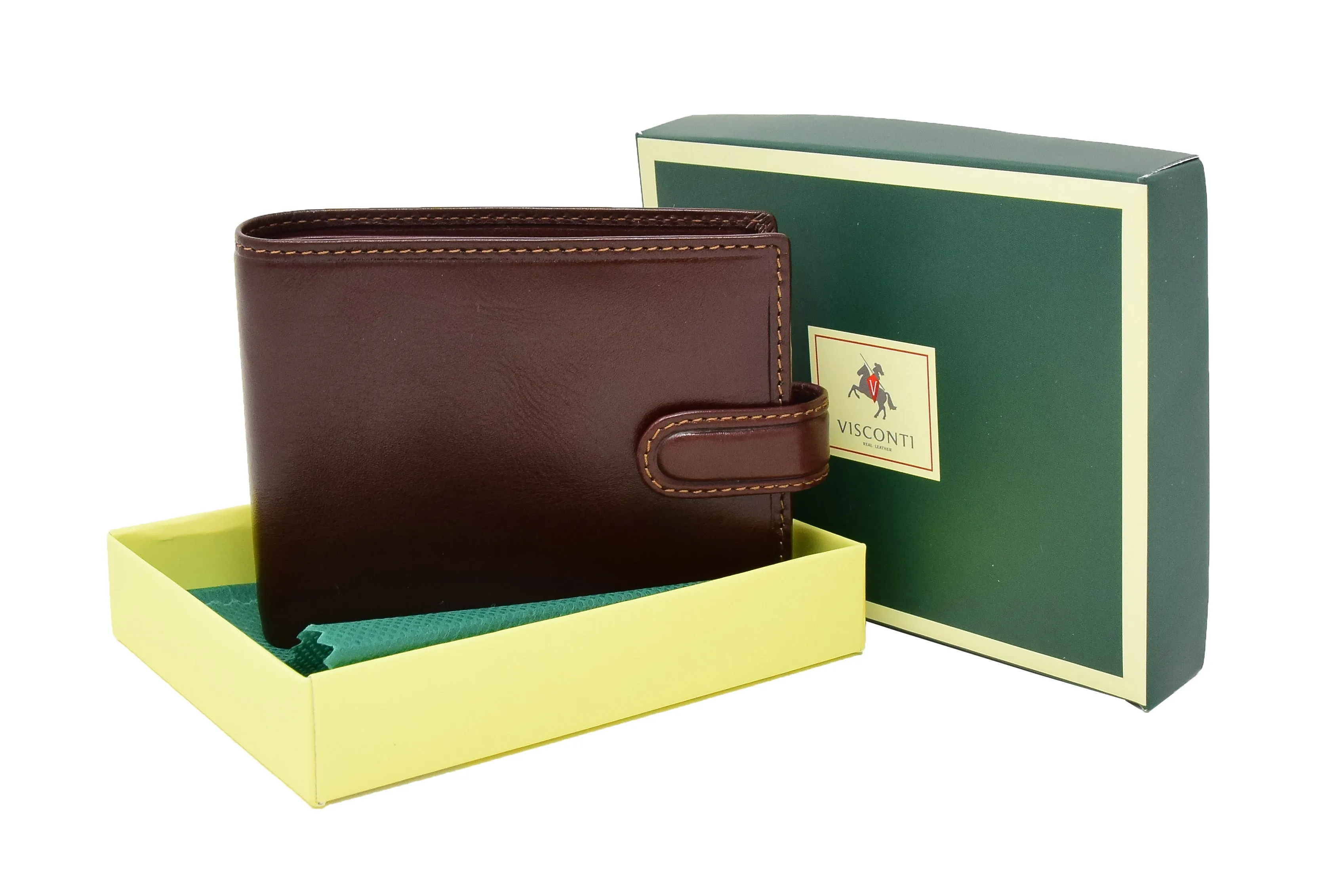DR431 Men's Buckle Closure Leather Wallet Brown