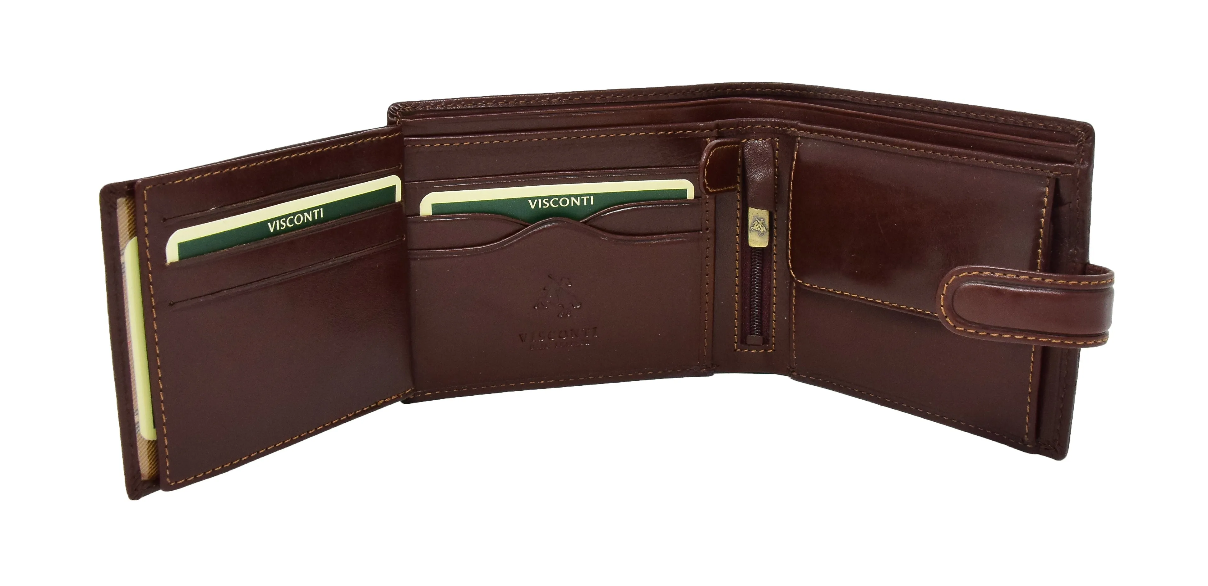 DR431 Men's Buckle Closure Leather Wallet Brown