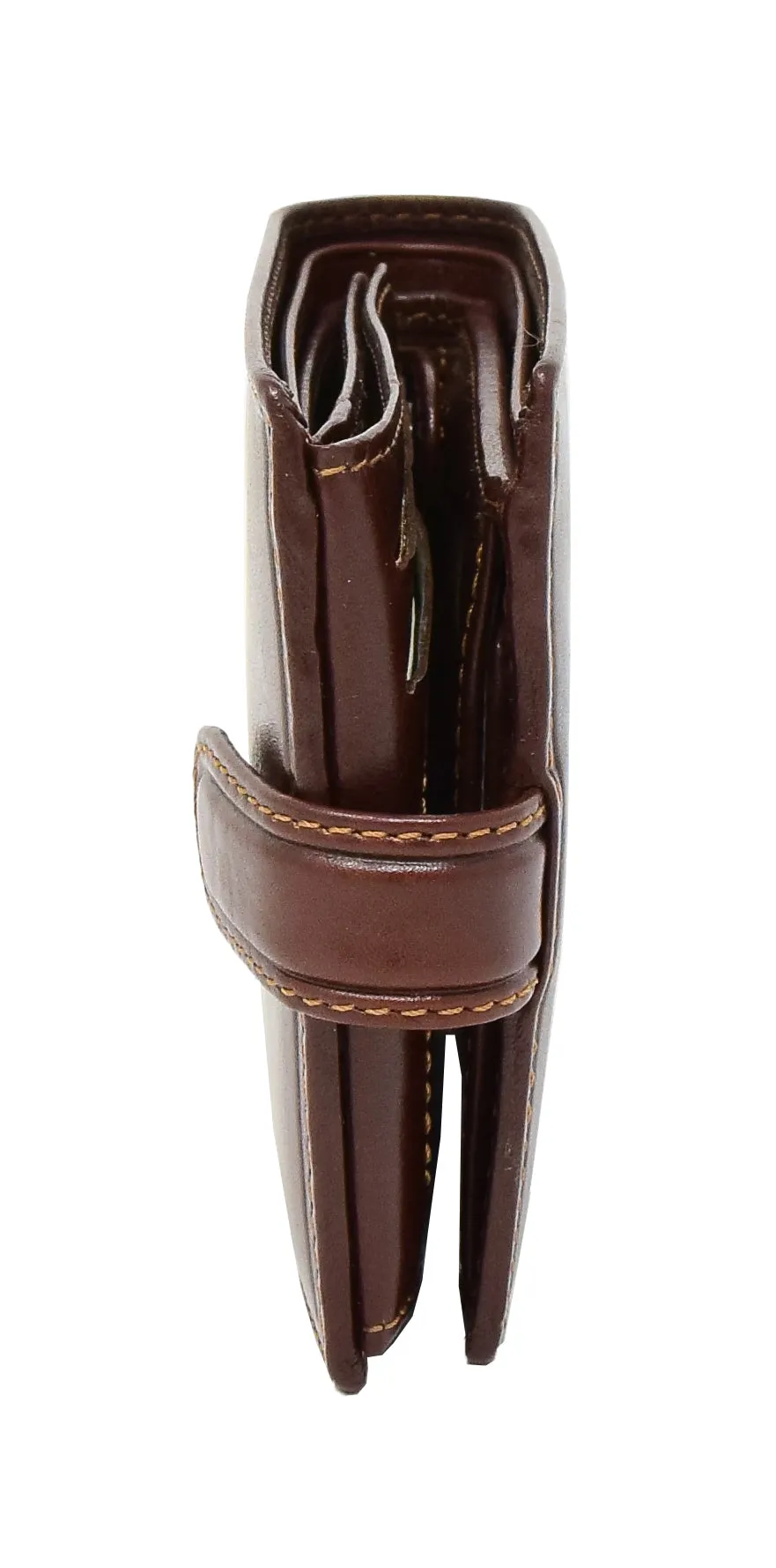 DR431 Men's Buckle Closure Leather Wallet Brown