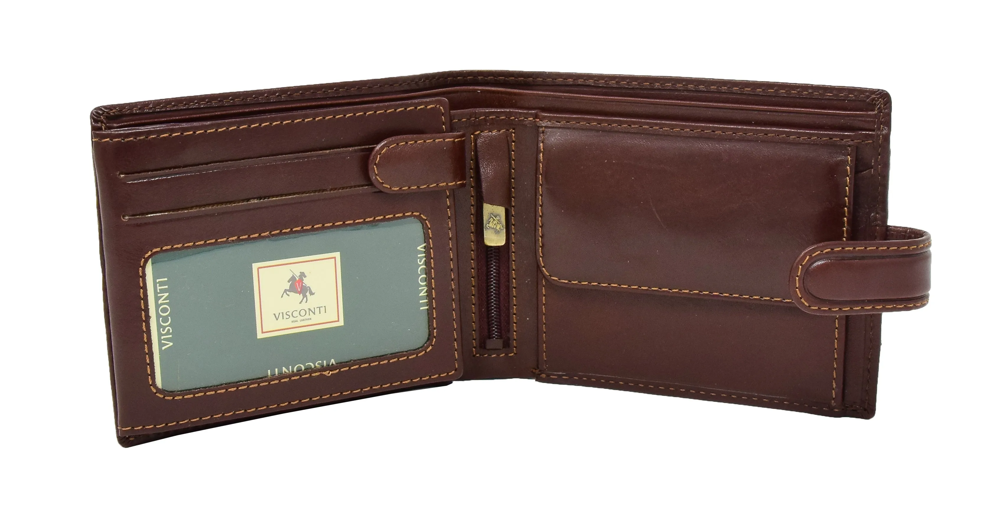 DR431 Men's Buckle Closure Leather Wallet Brown