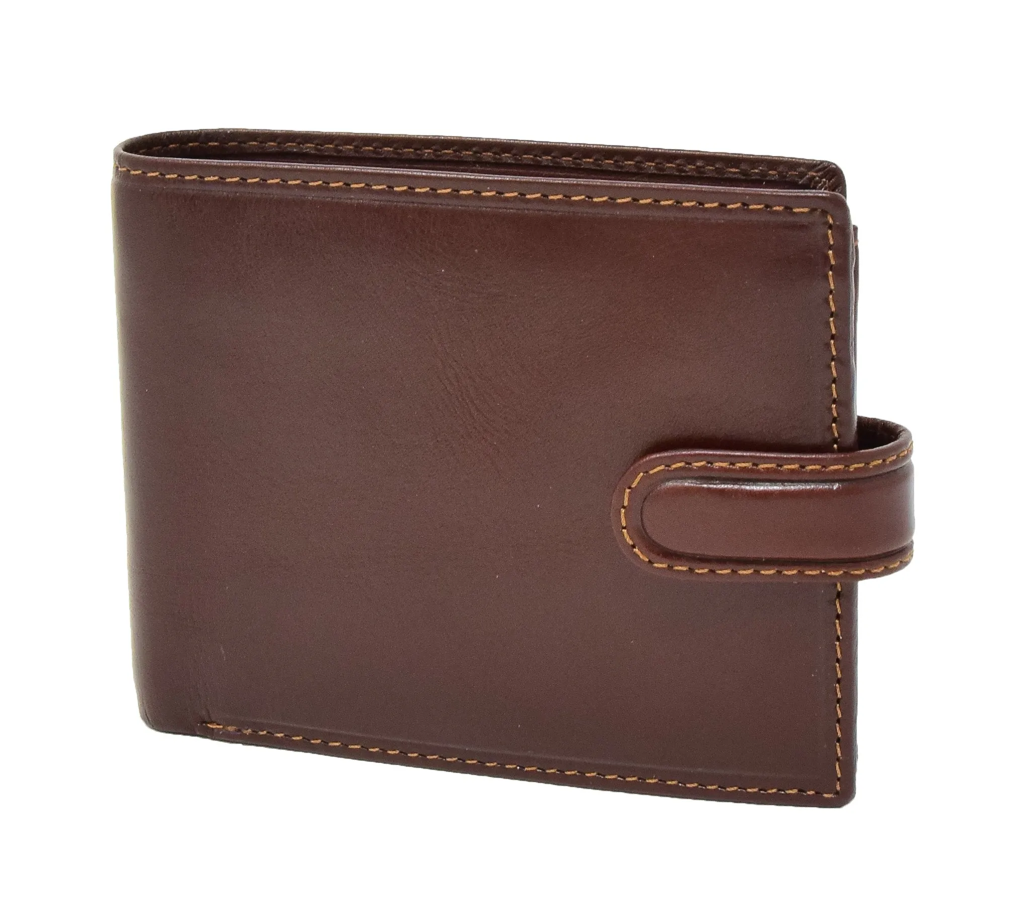 DR431 Men's Buckle Closure Leather Wallet Brown