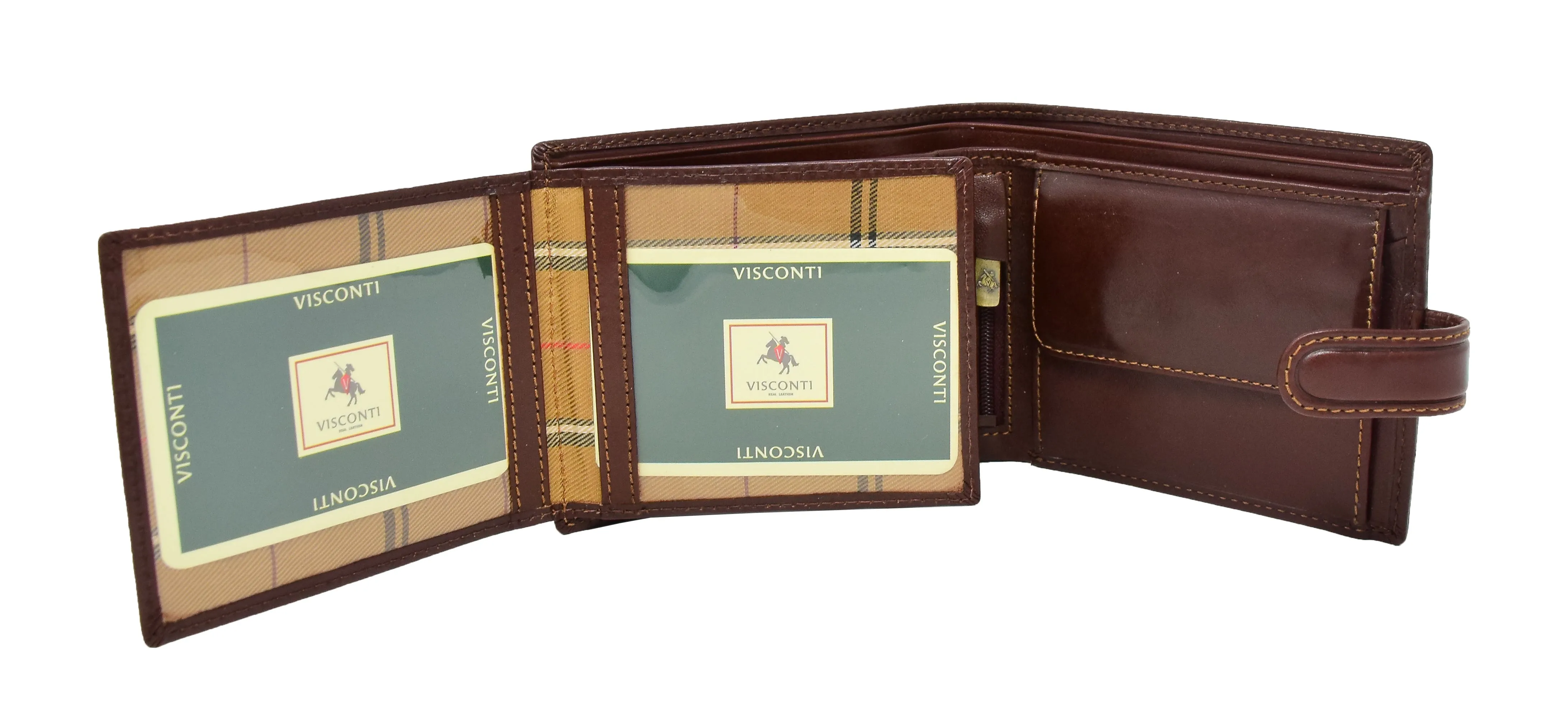 DR431 Men's Buckle Closure Leather Wallet Brown