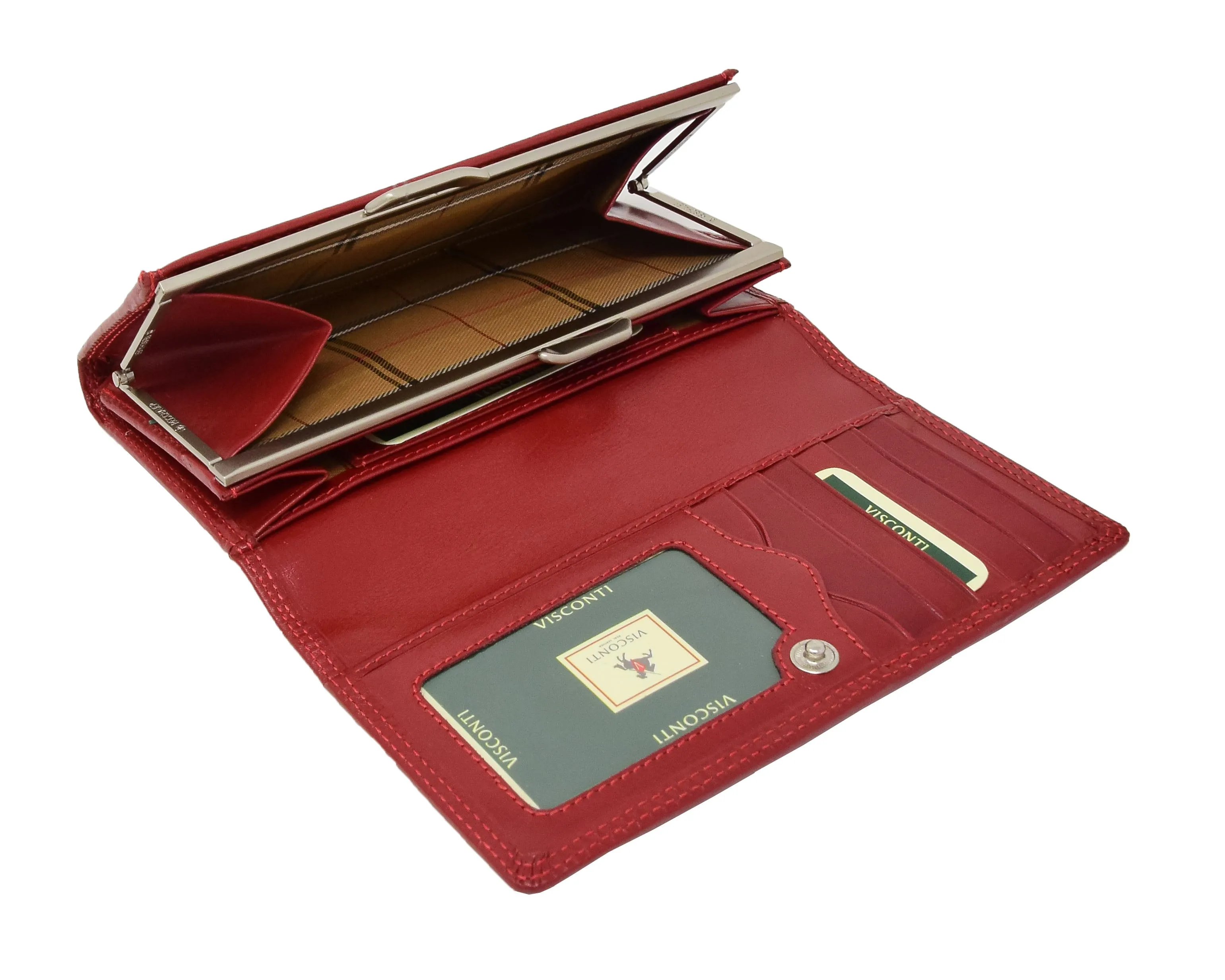DR432 Women's Envelope Style Leather Purse Red