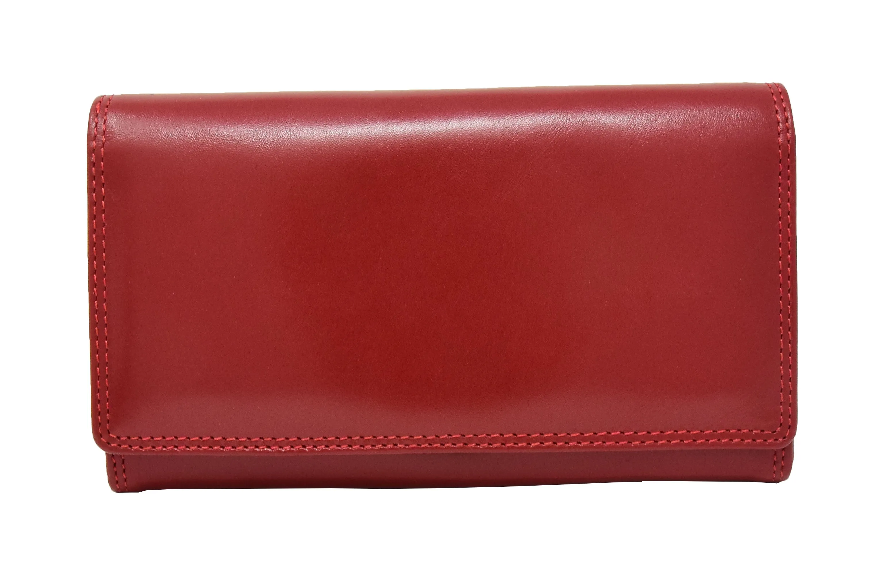DR432 Women's Envelope Style Leather Purse Red