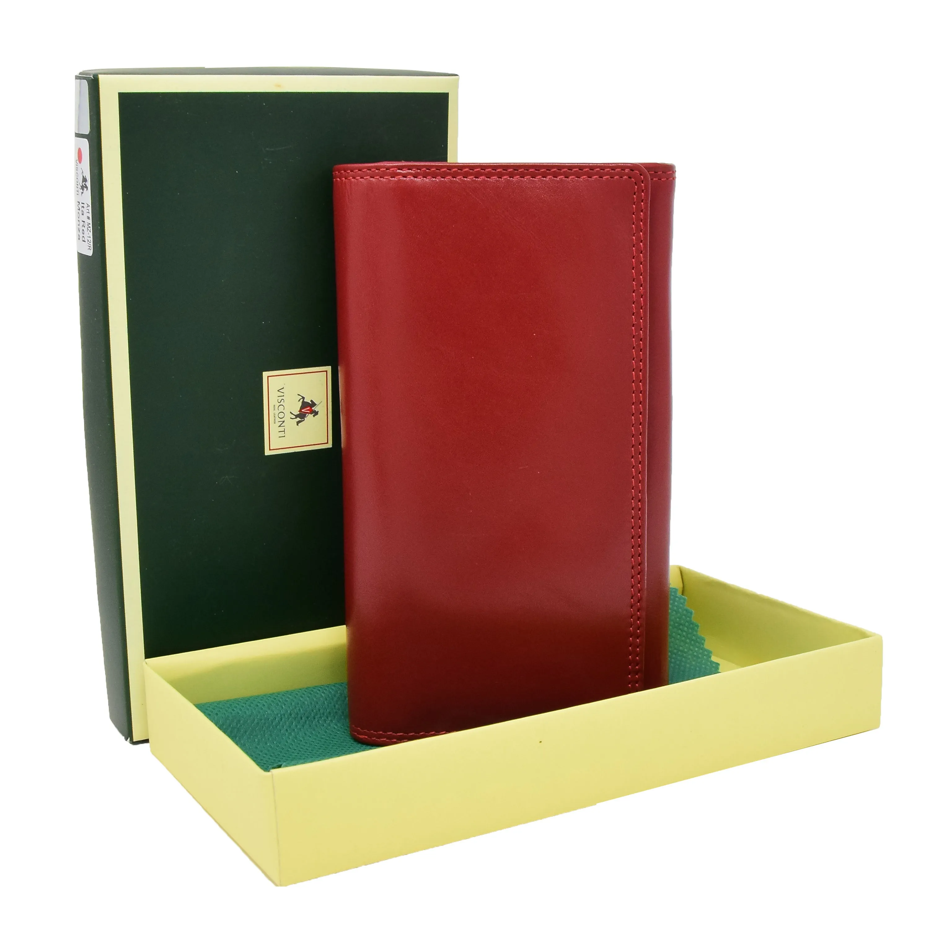DR432 Women's Envelope Style Leather Purse Red