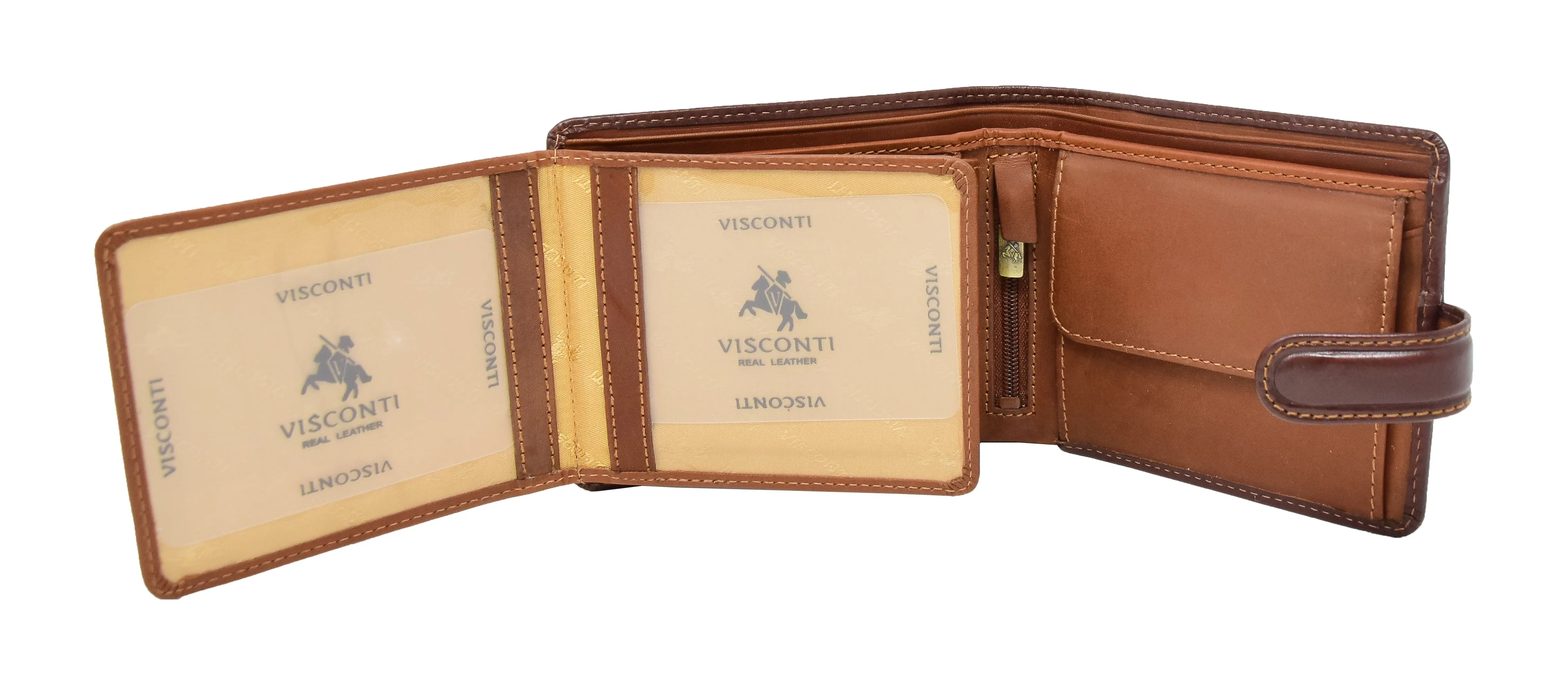 DR436 Men's Premium Leather Two Tone Wallet Brown