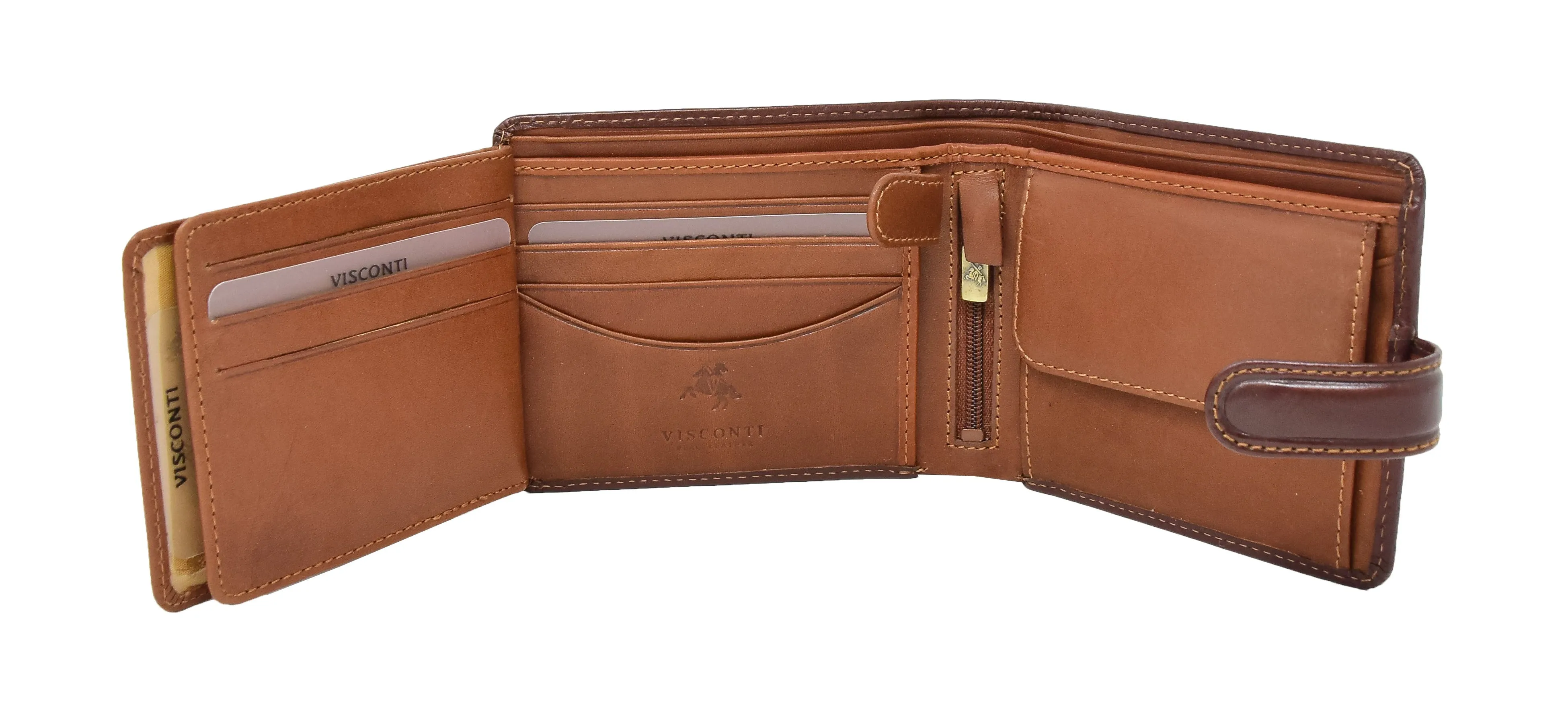 DR436 Men's Premium Leather Two Tone Wallet Brown