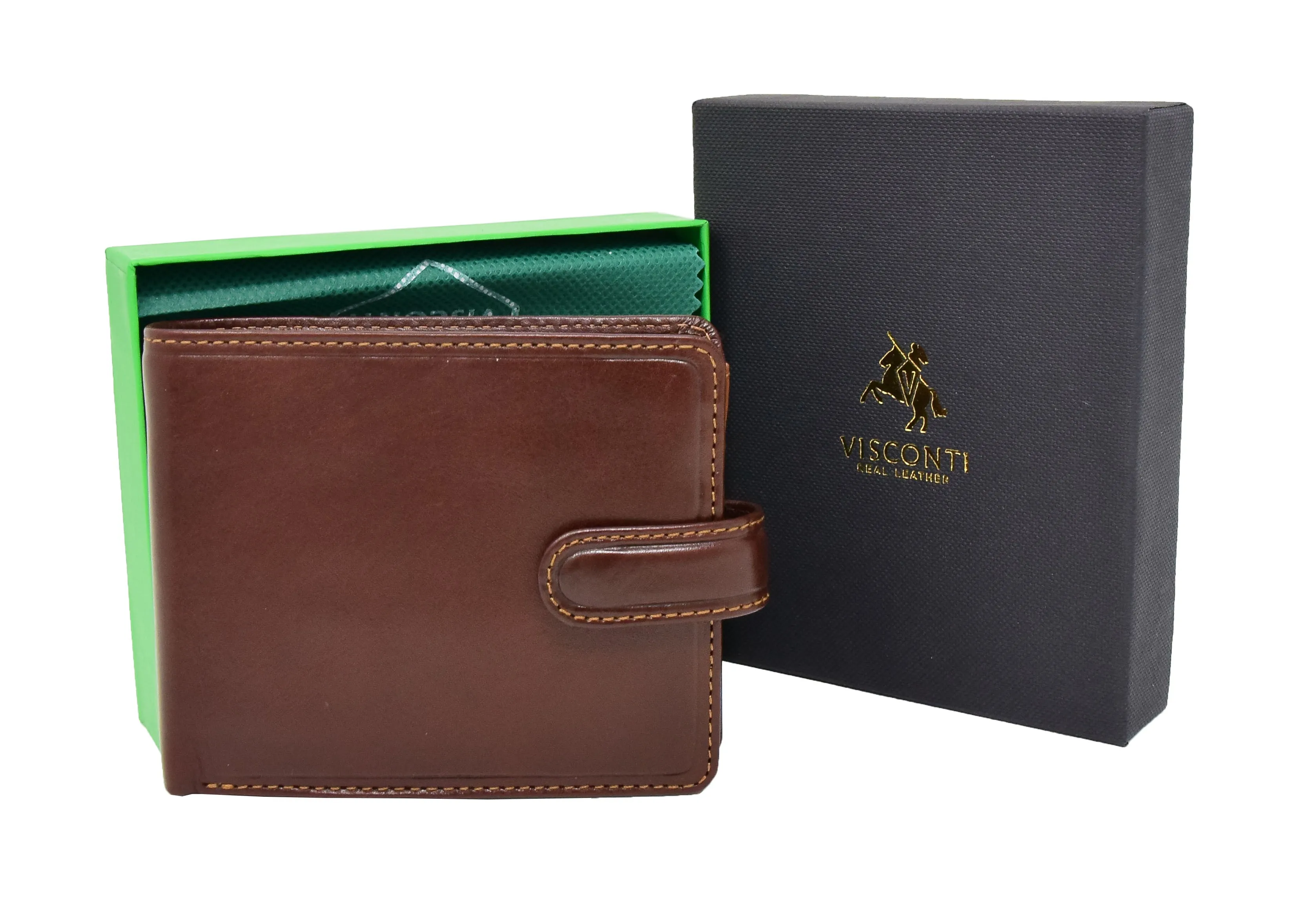 DR436 Men's Premium Leather Two Tone Wallet Brown