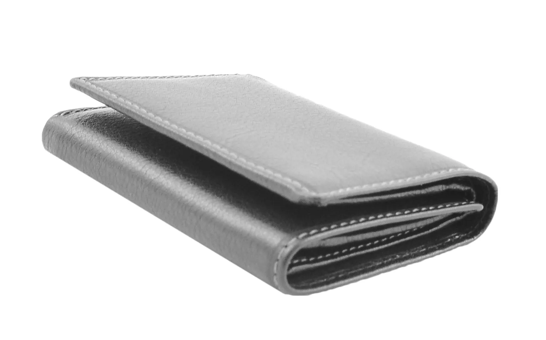 DR439 Men's Trifold Leather Credit Card Wallet Black