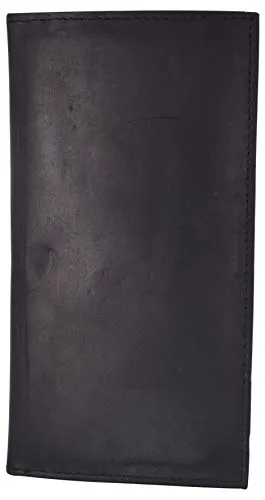 Genuine Leather Checkbook Cover Register Holder Slim Wallet for Men & Women