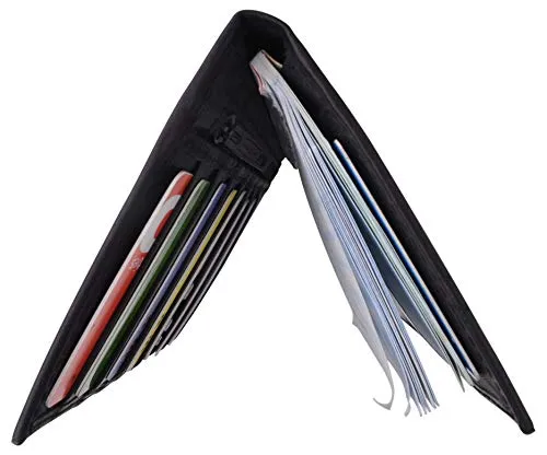 Genuine Leather Checkbook Cover Register Holder Slim Wallet for Men & Women