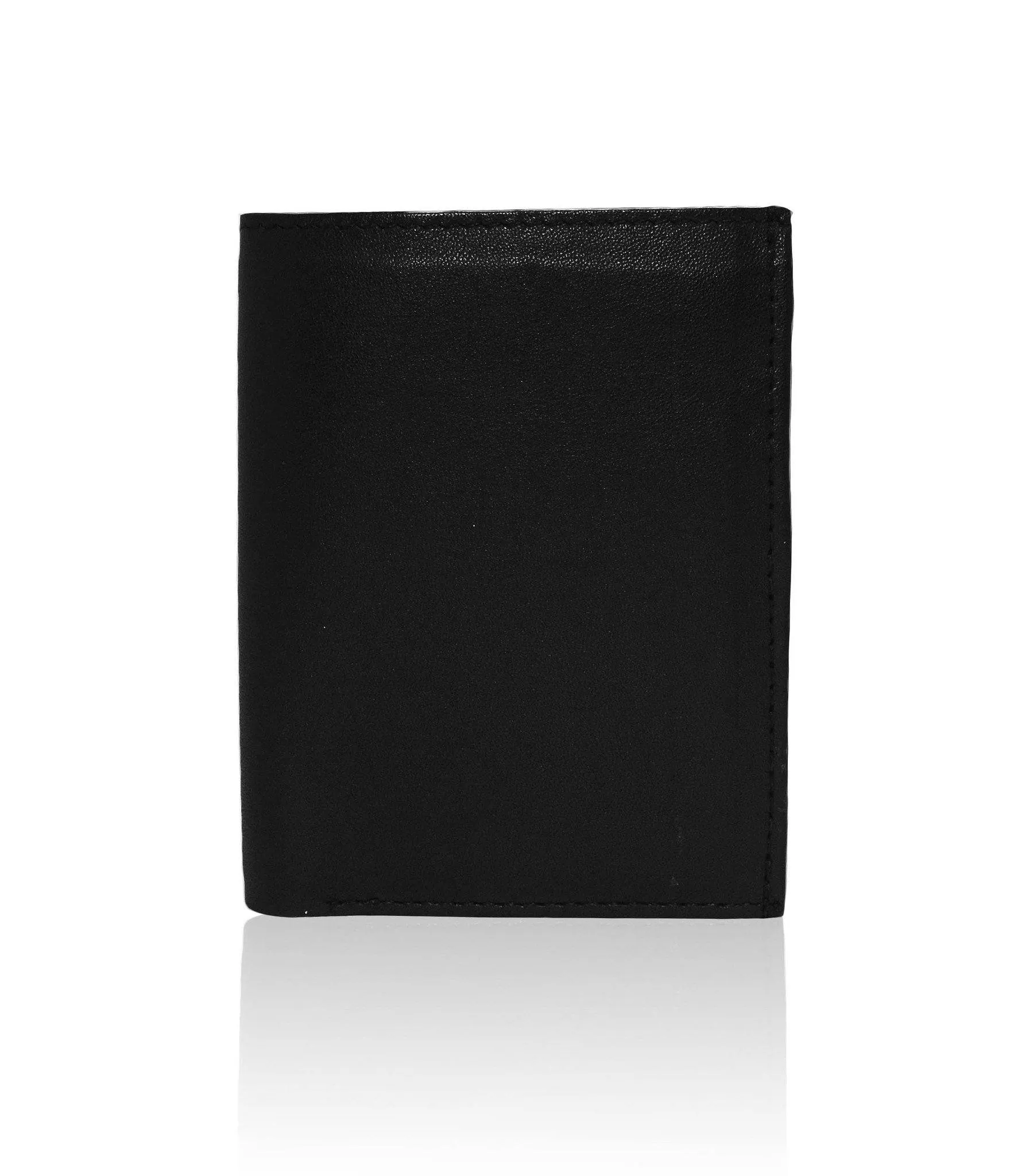 Genuine RFID-Blocking Men's Extra Capacity Leather Wallet - Black