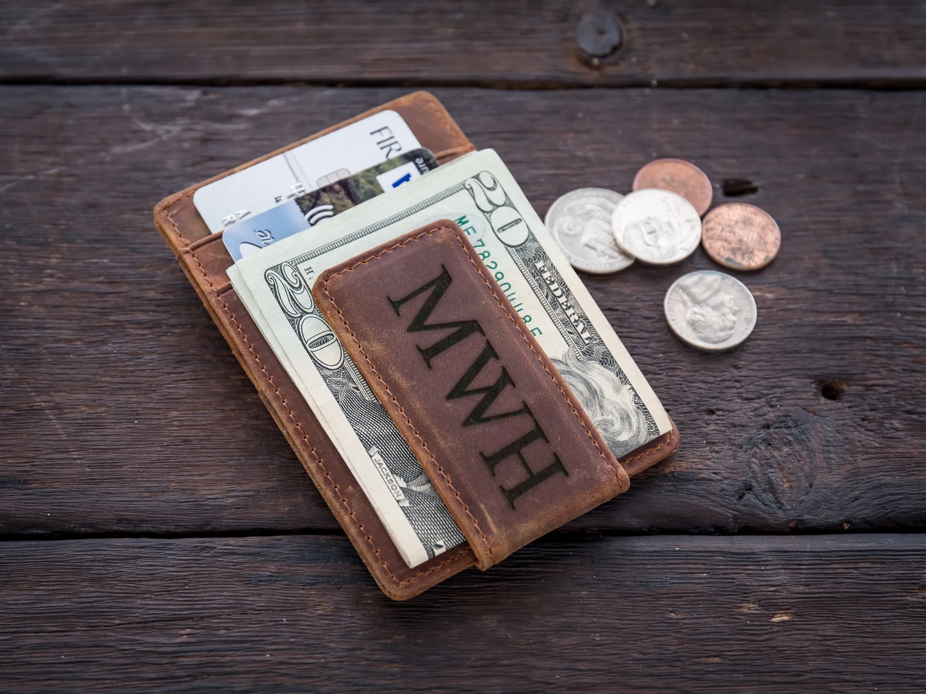 Groomsmen Set - Personalized Leather Money Clip's for Groomsmen