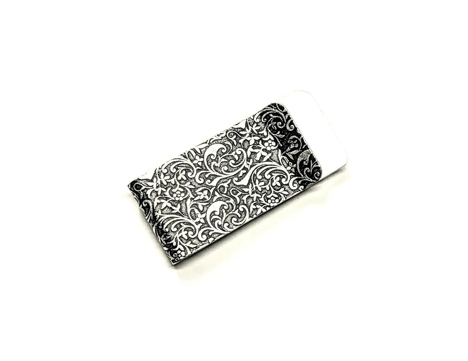 Handmade Oxidized Silver Globe Money Clip