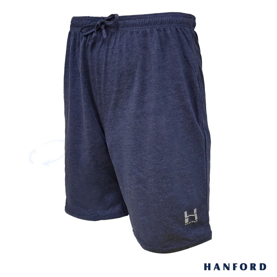Hanford Men Casual Lounge Comfort Walking Drawstring with Pocket Shorts Dusten - Blue Melange (SinglePack)