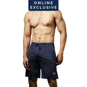Hanford Men Casual Lounge Comfort Walking Drawstring with Pocket Shorts Dusten - Blue Melange (SinglePack)