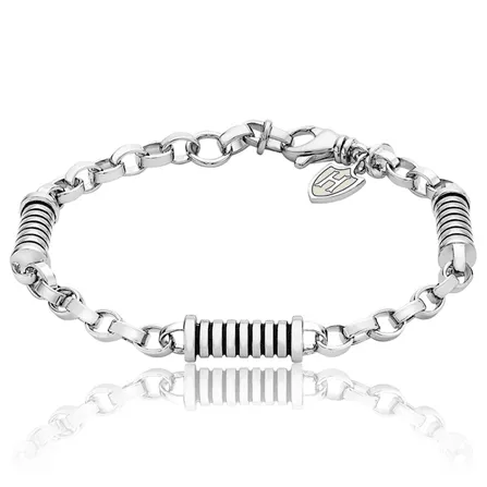 Hoxton London Men's Sterling Silver  Adjustable Bracelet