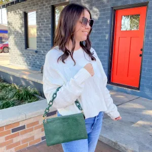 Jen & Co Izzy Lizard Crossbody Handbag - Green