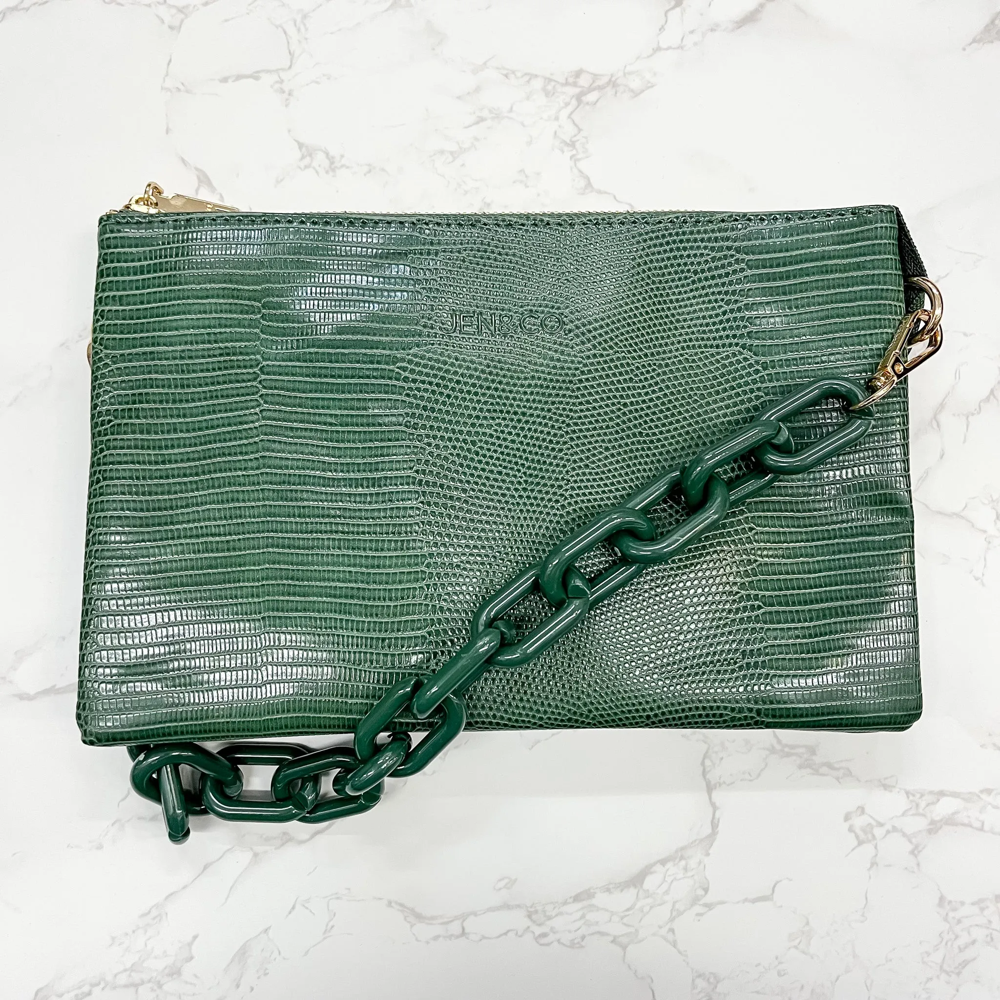 Jen & Co Izzy Lizard Crossbody Handbag - Green