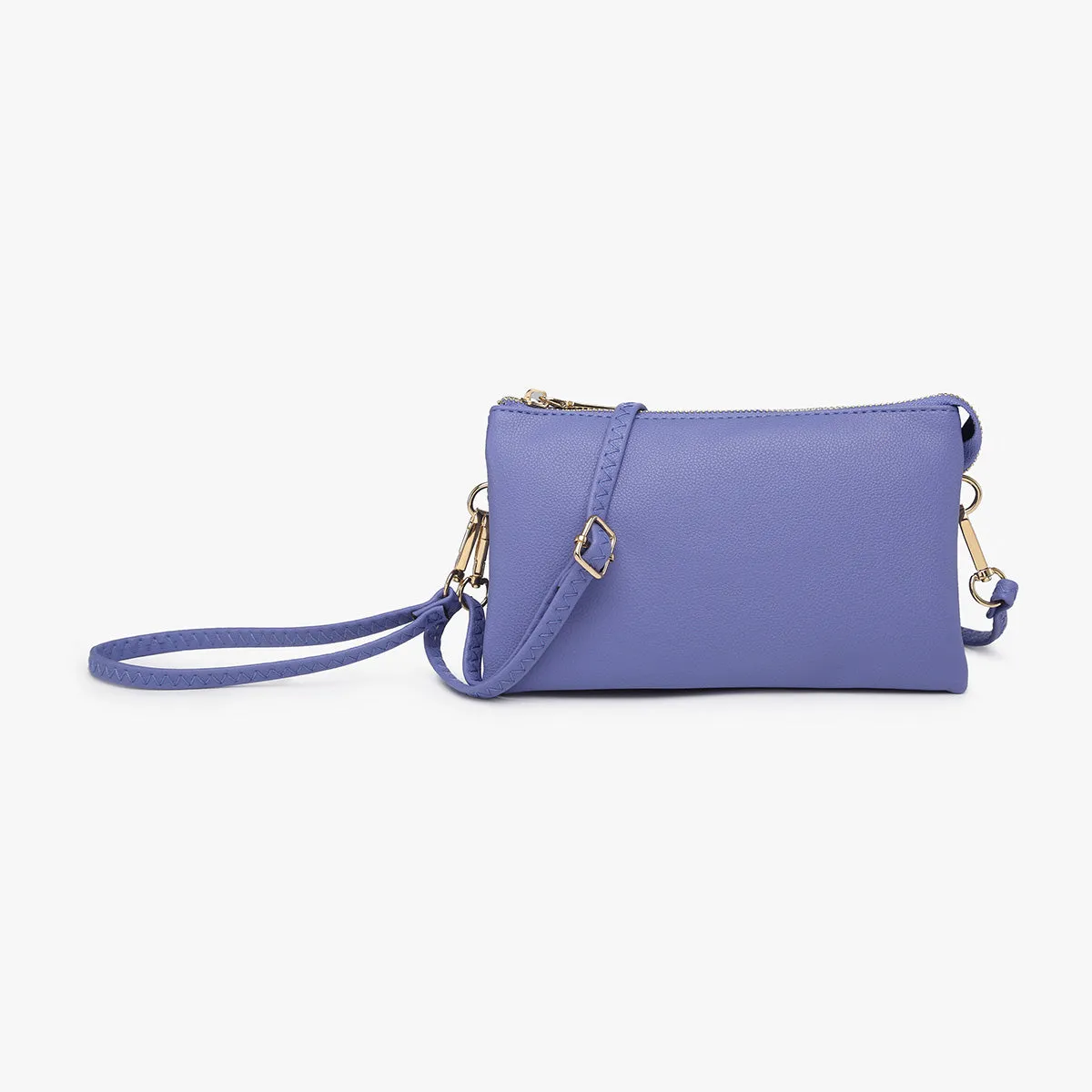 Jen & Co Riley Monogram 3 Compartment Crossbody Or Wristlet In Dark Lavender