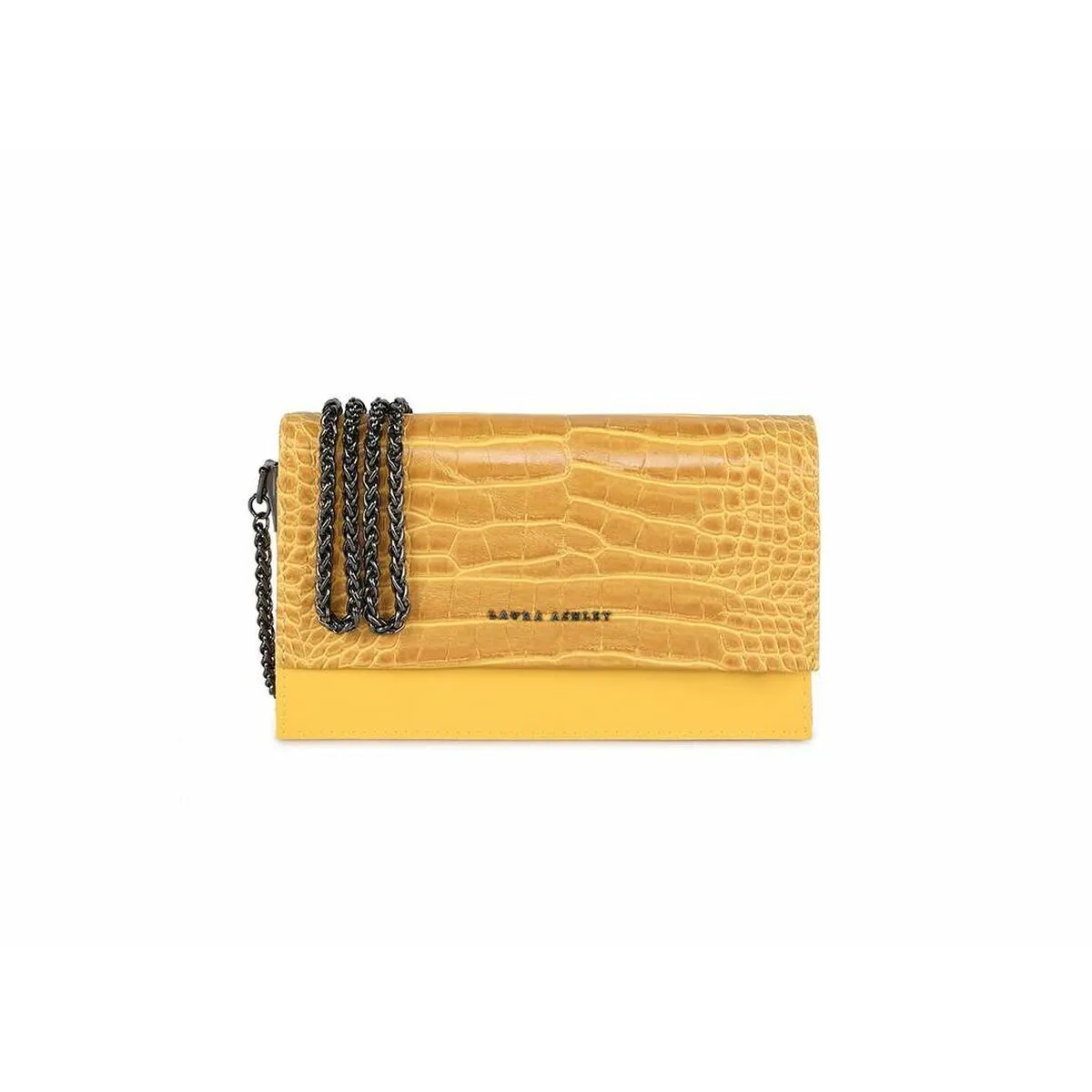 Laura Ashley Croc Chain Shoulder Bag Yellow