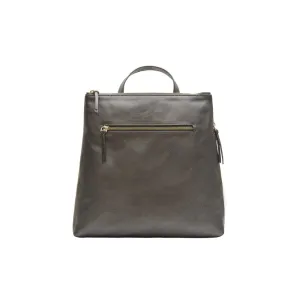 Leather 13" Laptop Backpack - Silver