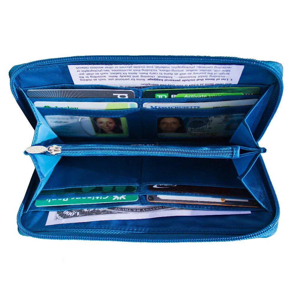 Leather Panther Clutch Ocean Blue