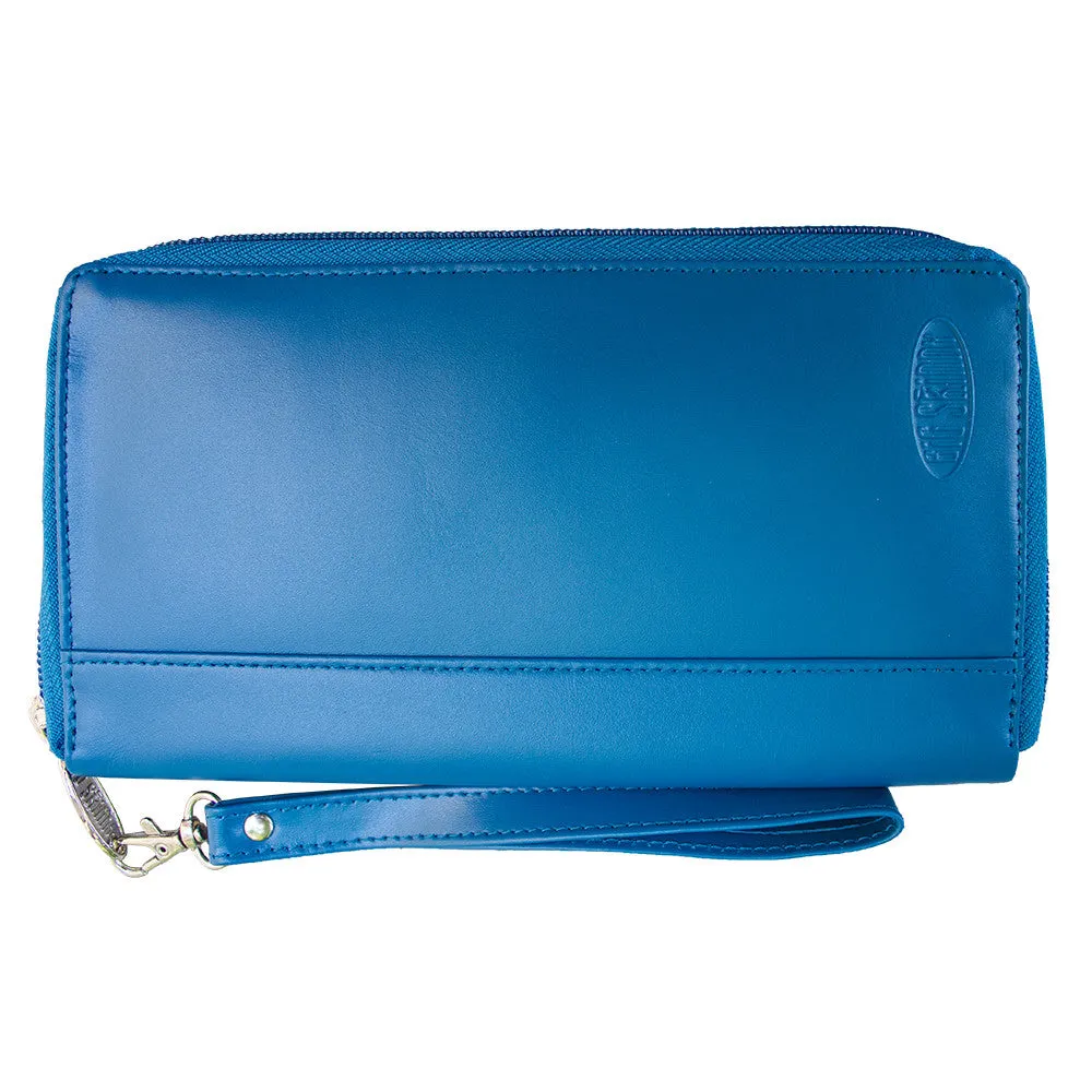 Leather Panther Clutch Ocean Blue