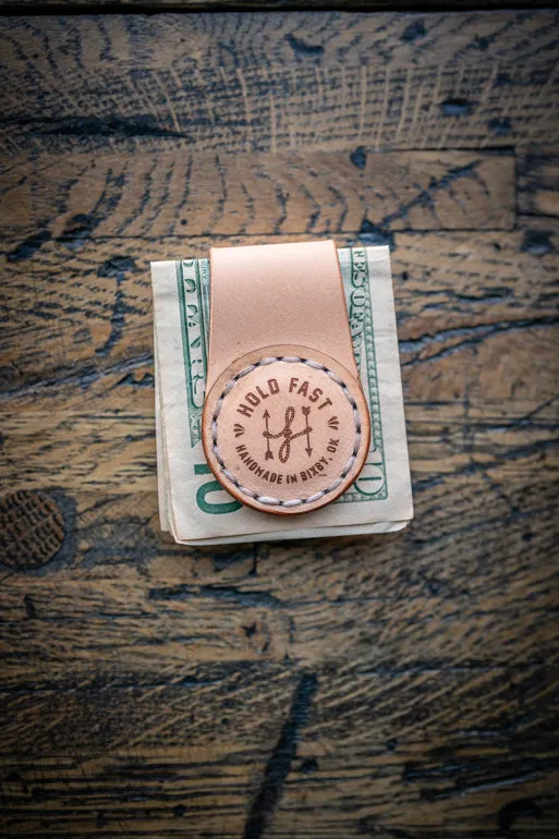 Magnetic Buttero Leather Money Clip
