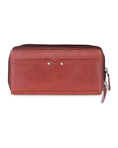 Mancini CASABLANCA Collection Ladies’ Double Zipper “Clutch” Wallet (RFID Secure)