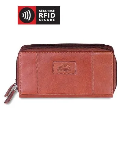 Mancini CASABLANCA Collection Ladies’ Double Zipper “Clutch” Wallet (RFID Secure)