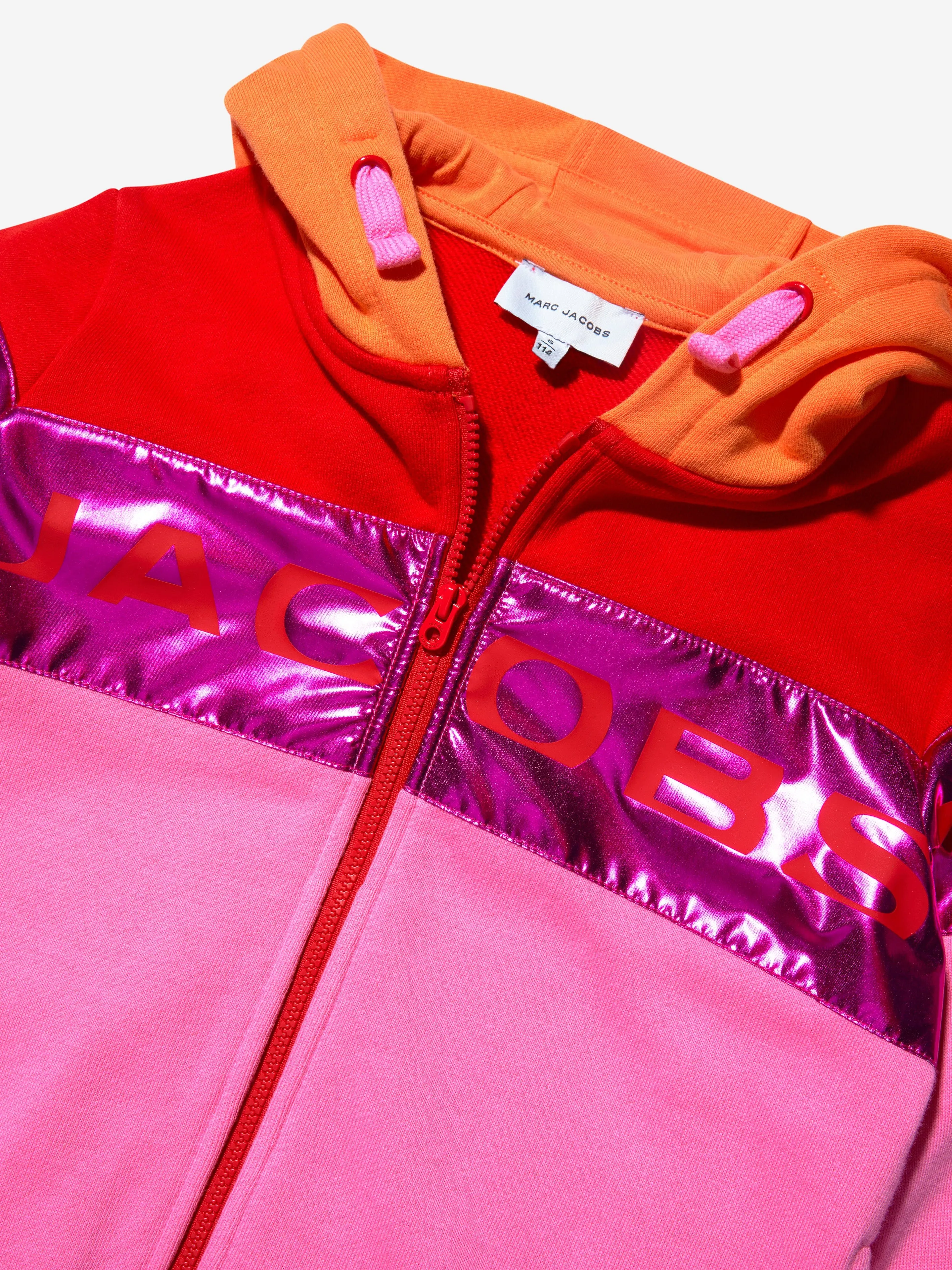 MARC JACOBS Girls Logo Zip Up Top in Pink