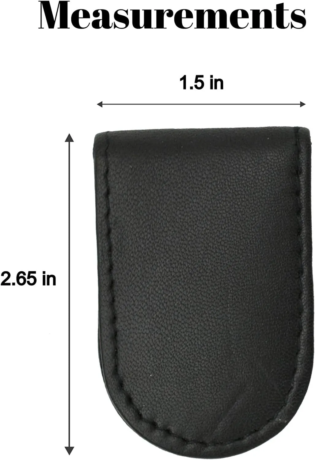 Marshal Wallet Genuine Leather Black Strong Magnetic Money Clip