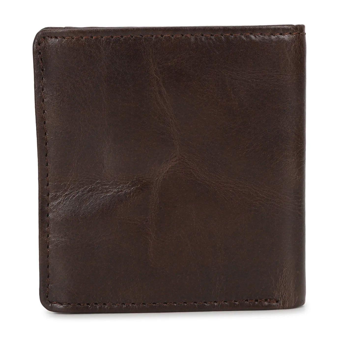 Men's Brown Brand Logo Bi-Fold Wallet