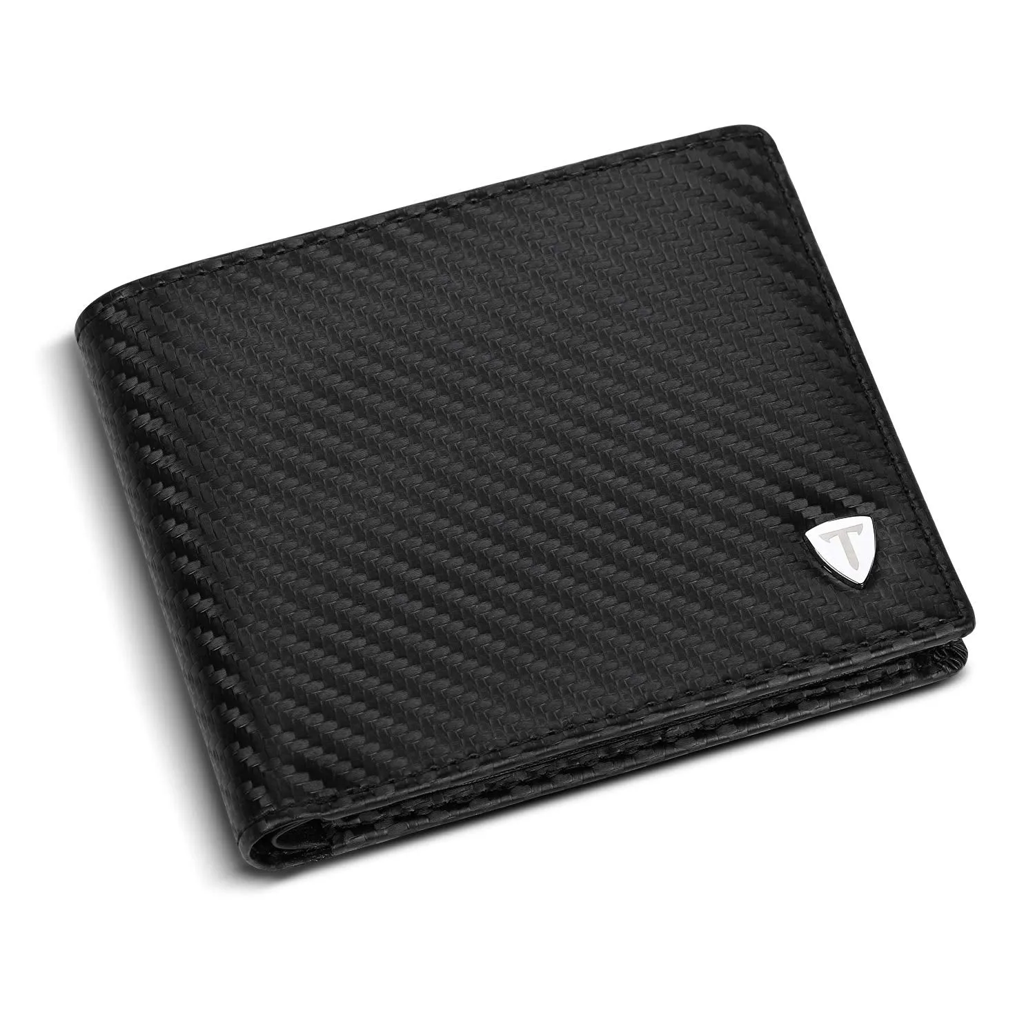 Mens Leather Wallet with RFID Blocking and Coin Pocket, 8 Card Slots