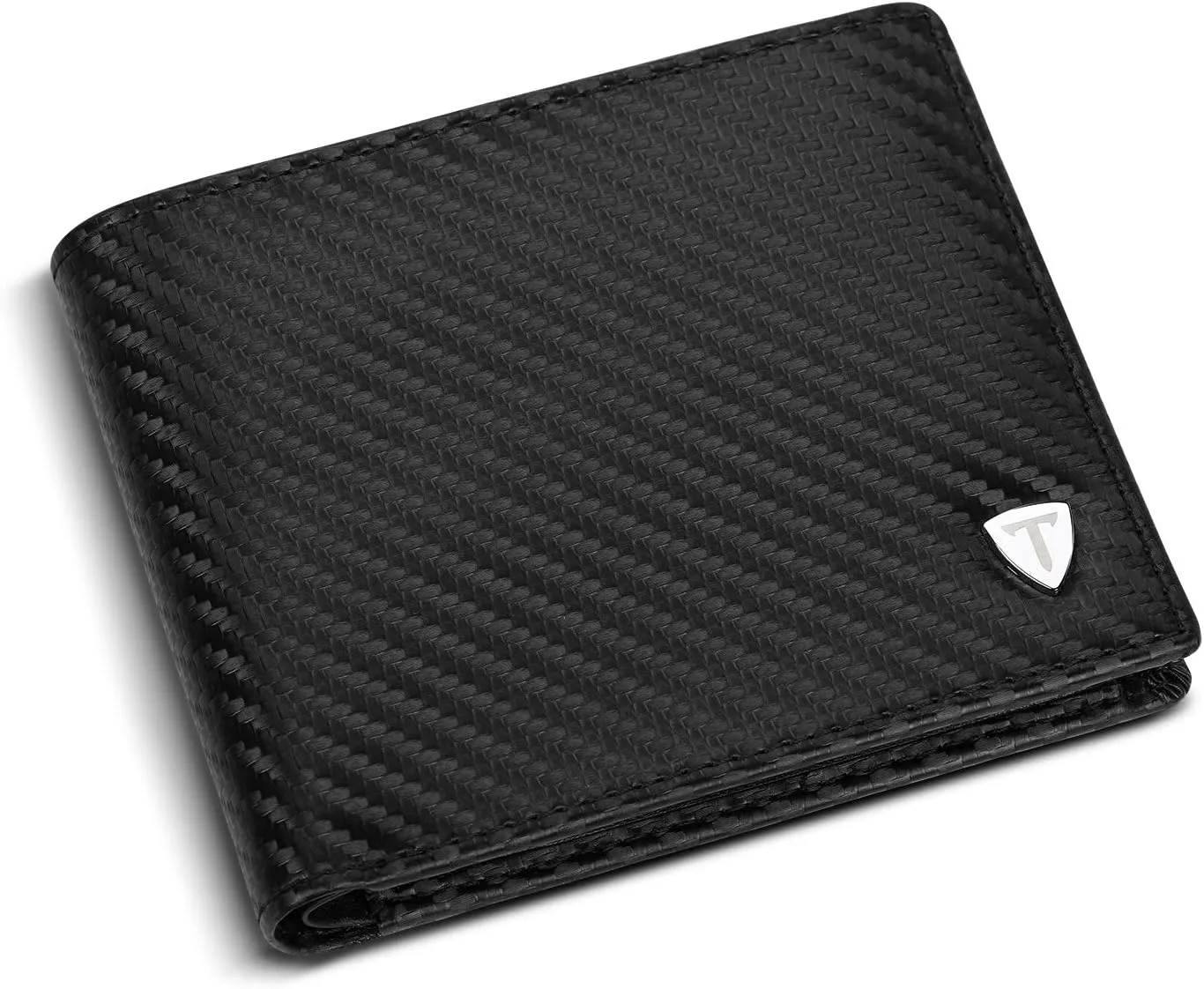 Mens Leather Wallet with RFID Blocking and Coin Pocket, 8 Card Slots