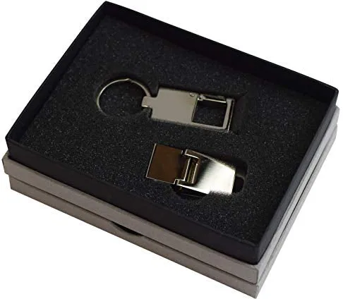 Men's Stainless Steel Slim Money Clip & Key Chain Combo Wallet Credit Card Key Holder
