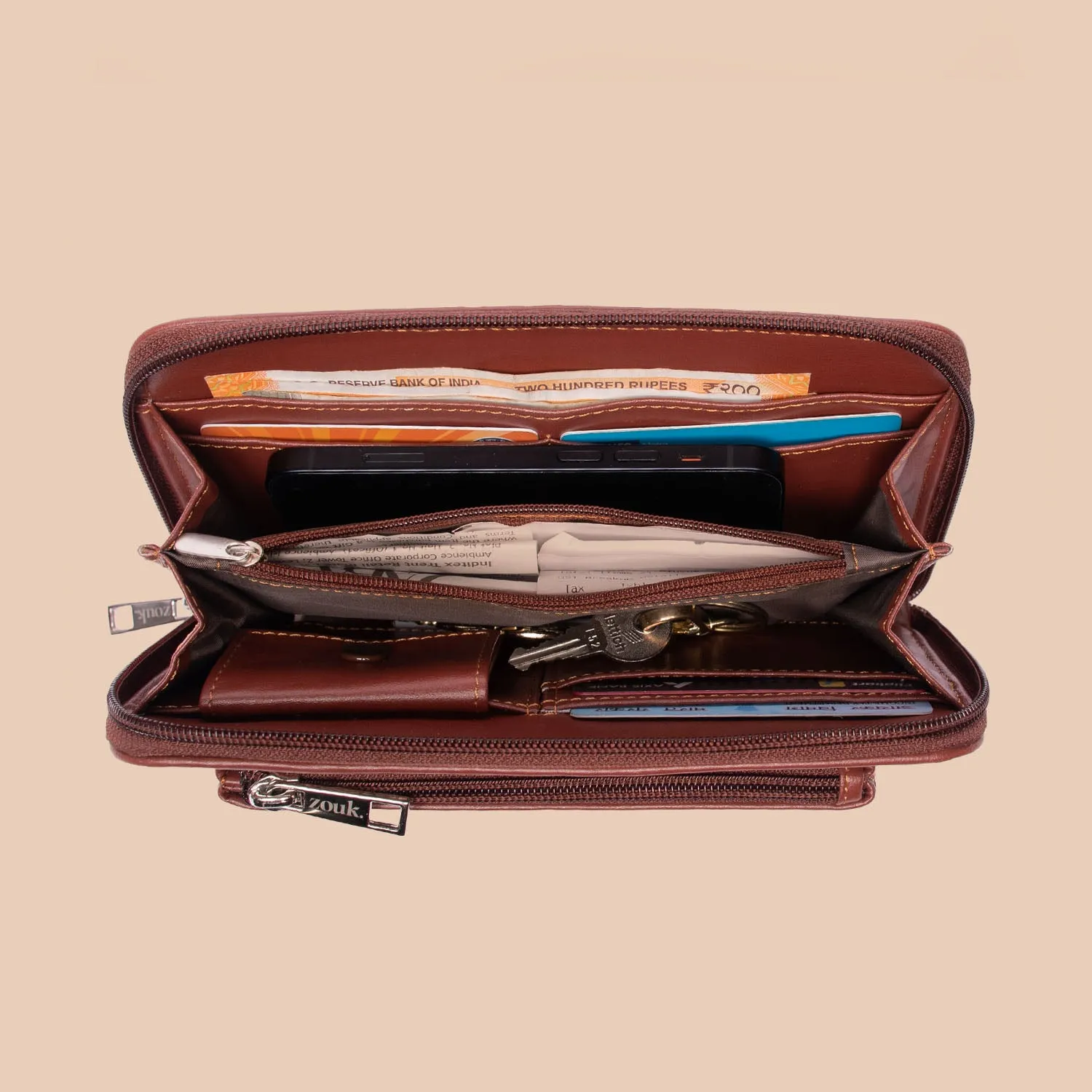 Mughal Garden Print Classic Zipper Wallet