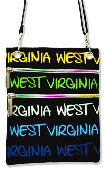 NWWV01 Robin Ruth Neck Wallet - West Virginia Rainbow Blue