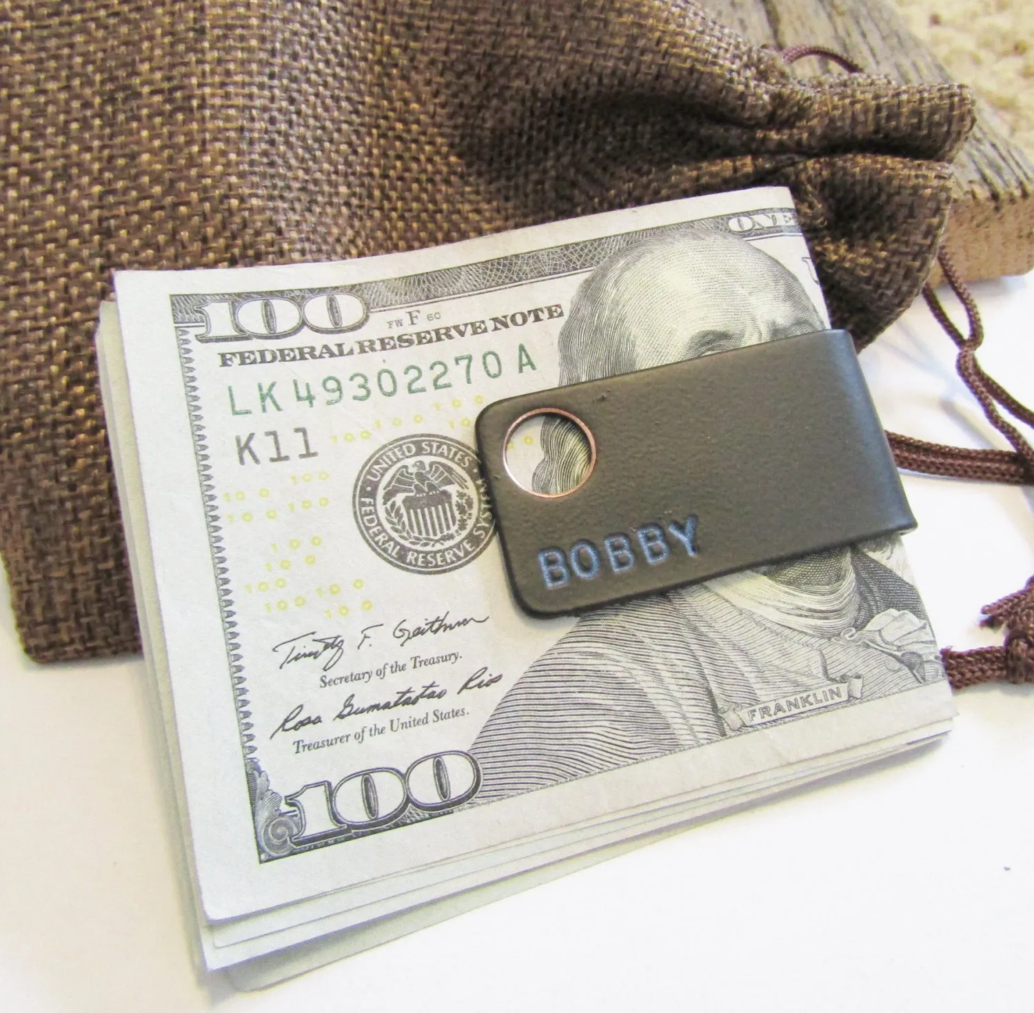 Personalized Slim Wallet Money Clip for Men