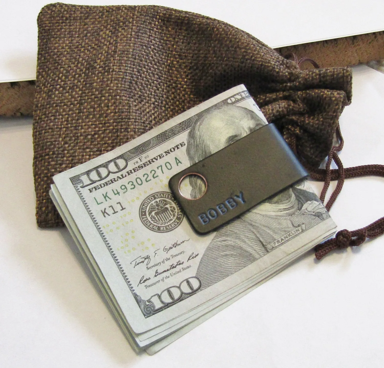 Personalized Slim Wallet Money Clip for Men