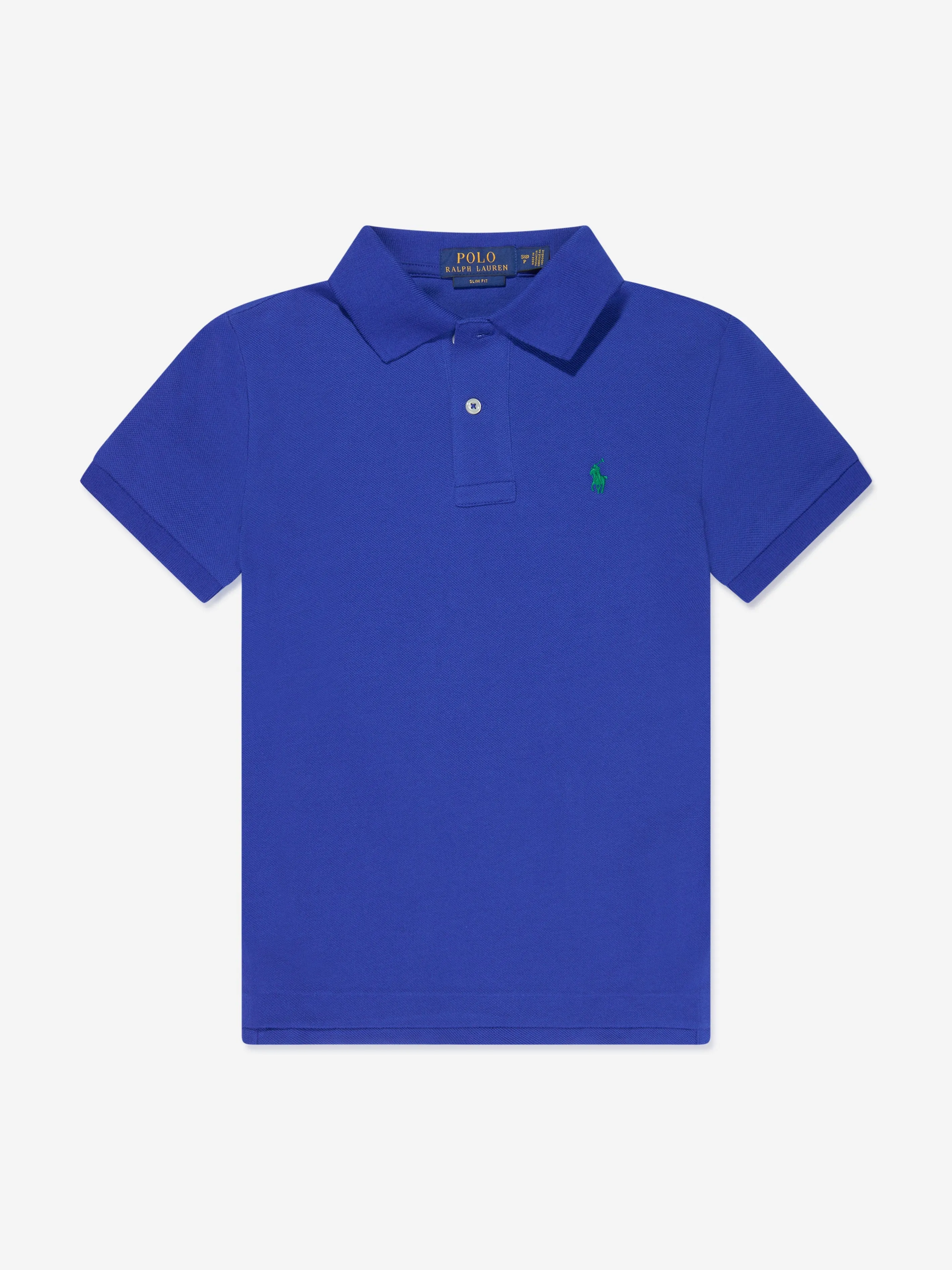 Ralph Lauren Boys Slim Fit Logo Polo Shirt in Blue