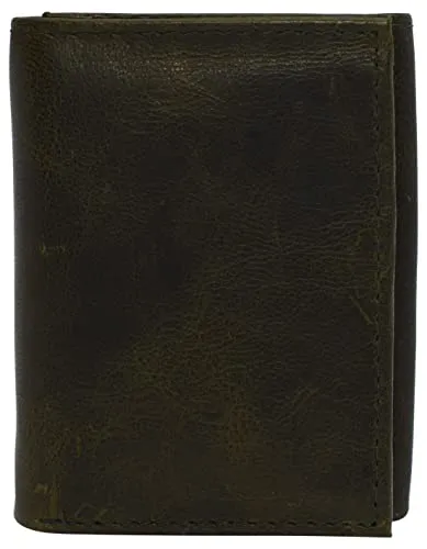 Real Cowhide Leather Wallets for Men RFID Blocking Slim Trifold Wallet with ID & Card Slots