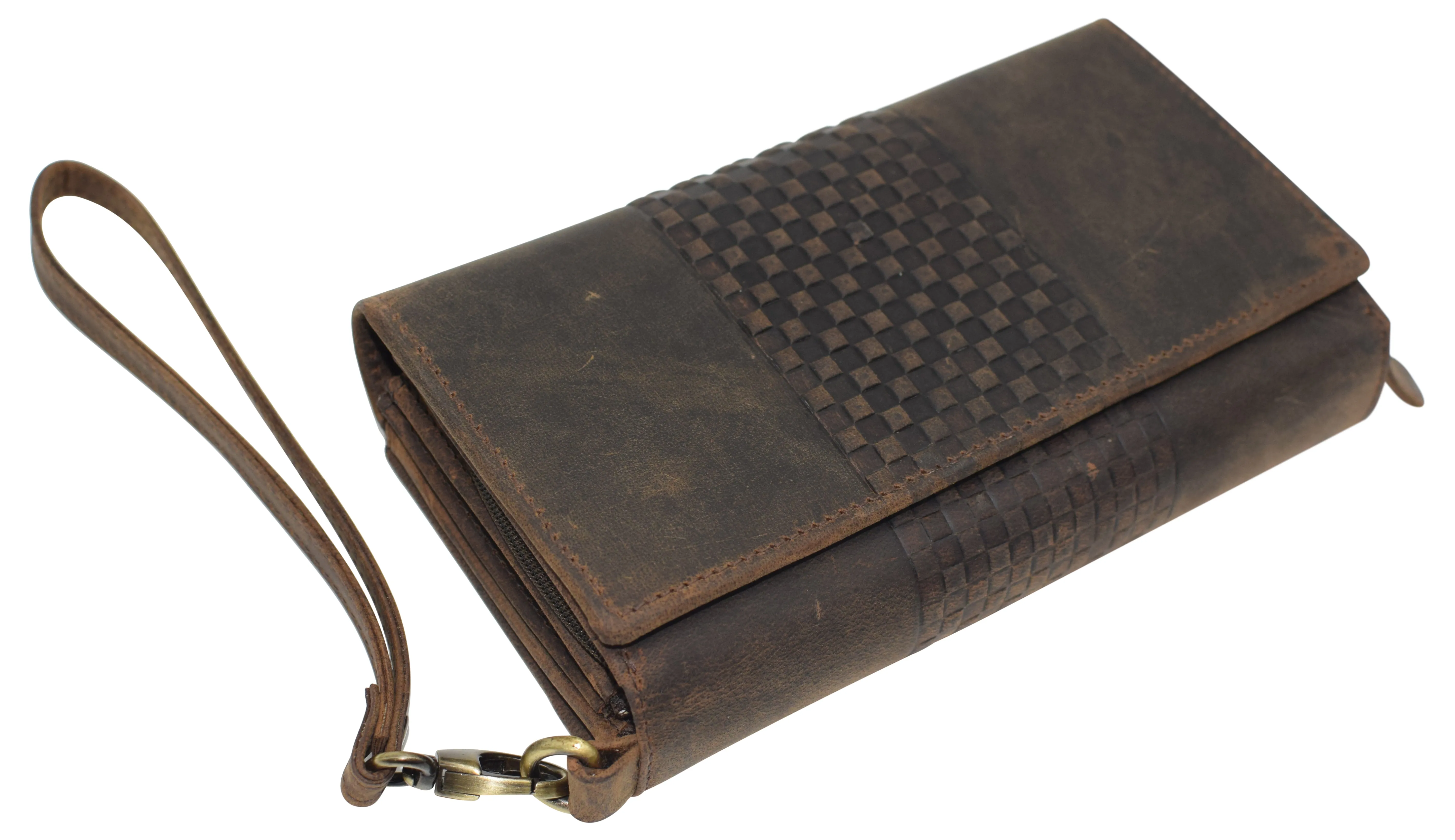 RFID Blocking Vintage Leather Large Capacity Clutch Purse Smartphone Hand Wristlet Wallet Credit Card Holder Wallets for Women RFID942547TC